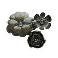 Louis Vuitton Crystal Flower Pin Brooch Logo Rhinestone Bronze