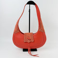 Loewe Perforated Tassel Shoulder Bag Leather Orange Vintage