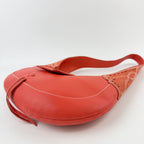 Loewe Perforated Tassel Shoulder Bag Leather Orange Vintage — view 8