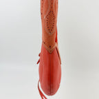 Loewe Perforated Tassel Shoulder Bag Leather Orange Vintage — view 4