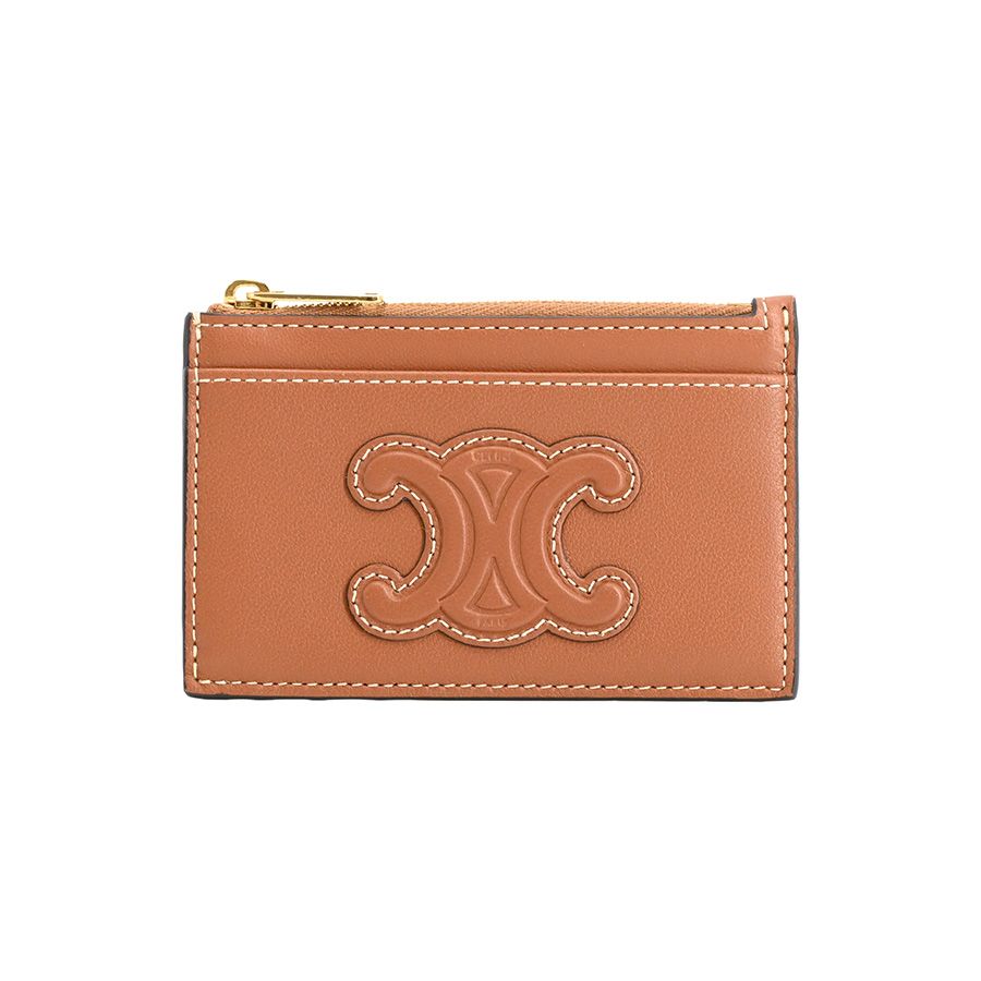 Celine Card Case Cuir Triomphe Zip