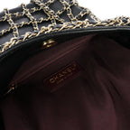 Chanel CC Logo Charm Chain Net Tote Bag Lambskin Black — view 6