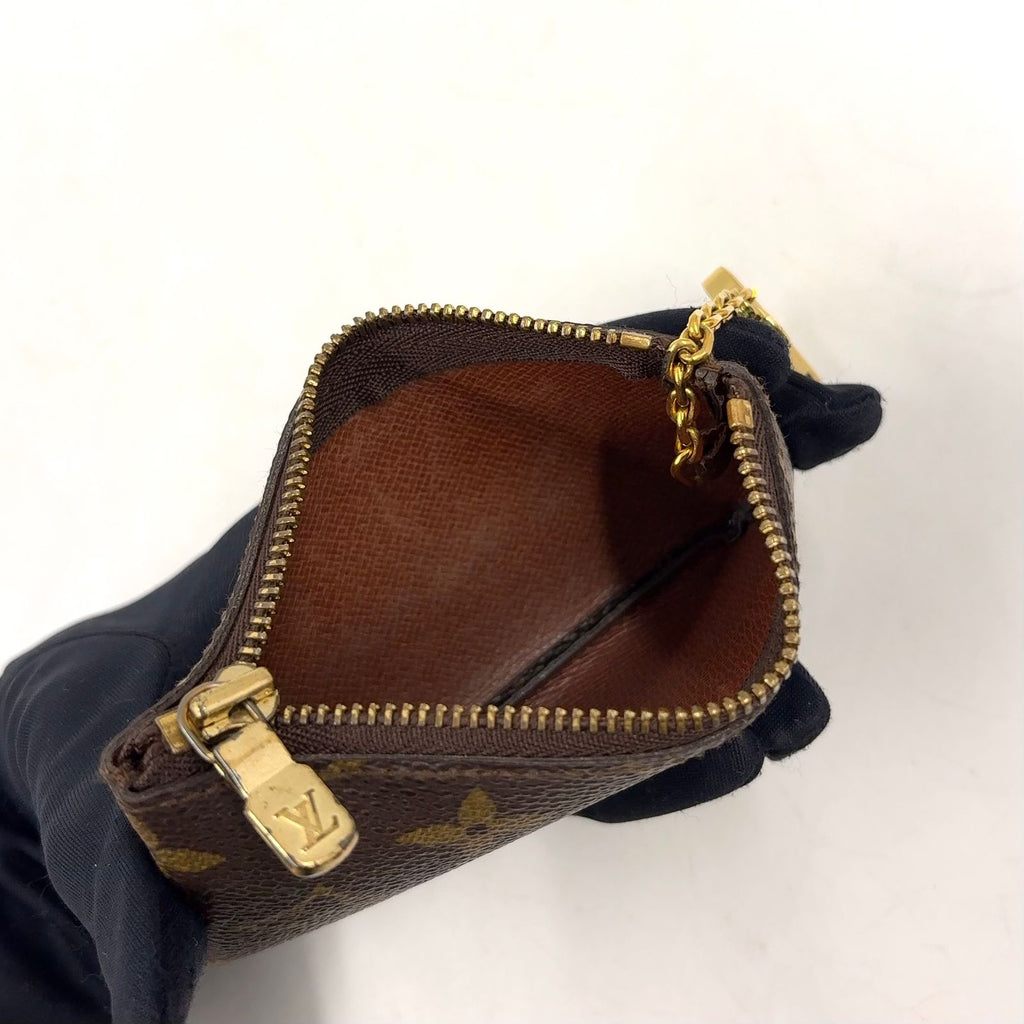 Louis Vuitton Pochette Cles Monogram Leather Brown Coin Purse Gold — view 8