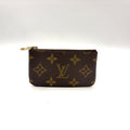 Louis Vuitton Pochette Cles Monogram Leather Brown Coin Purse Gold