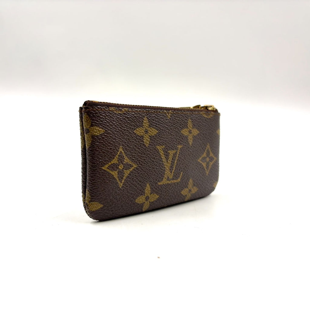Louis Vuitton Pochette Cles Monogram Leather Brown Coin Purse Gold — view 2