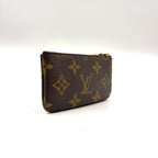 Louis Vuitton Pochette Cles Monogram Leather Brown Coin Purse Gold — view 2
