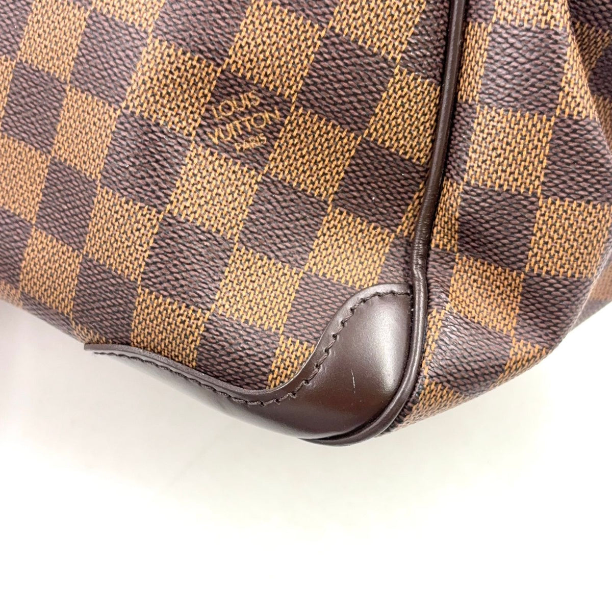 Louis Vuitton Verona PM Damier Ebene Leather Brown Handbag Gold — view 8