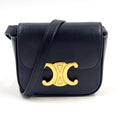 Celine Triomphe Mini Claude Calfskin Black Shoulder Bag Gold