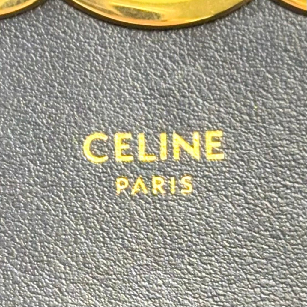 Celine Triomphe Mini Claude Calfskin Black Shoulder Bag Gold — view 4