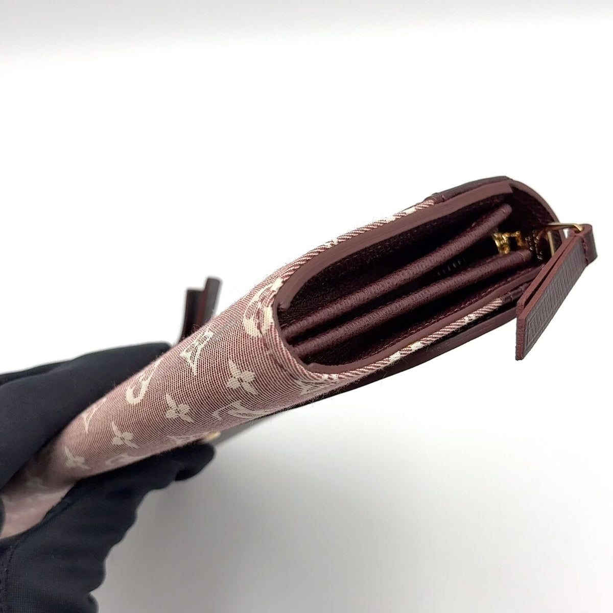 Louis Vuitton Monogram Idylle Portefeuille Sarah Leather Canvas Bordeaux Wallet — view 6