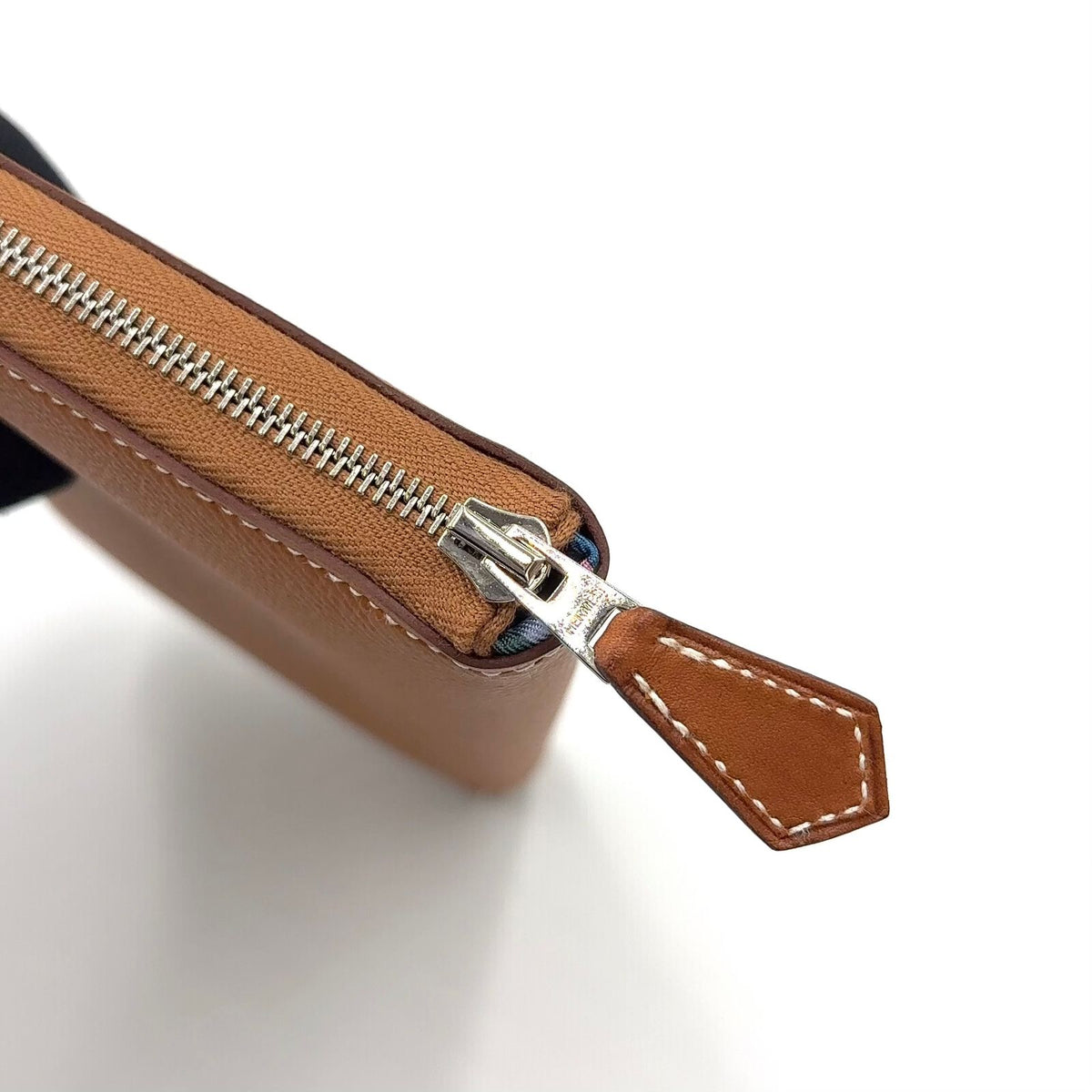 Hermes Azap Long Silk'in Veau Epsom Brown Wallet Silver — view 5