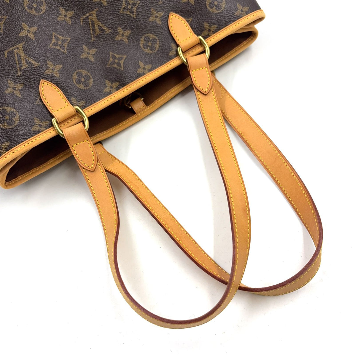 Louis Vuitton Batignolles Horizon Monogram Leather Brown Light Tote Bag Gold — view 7