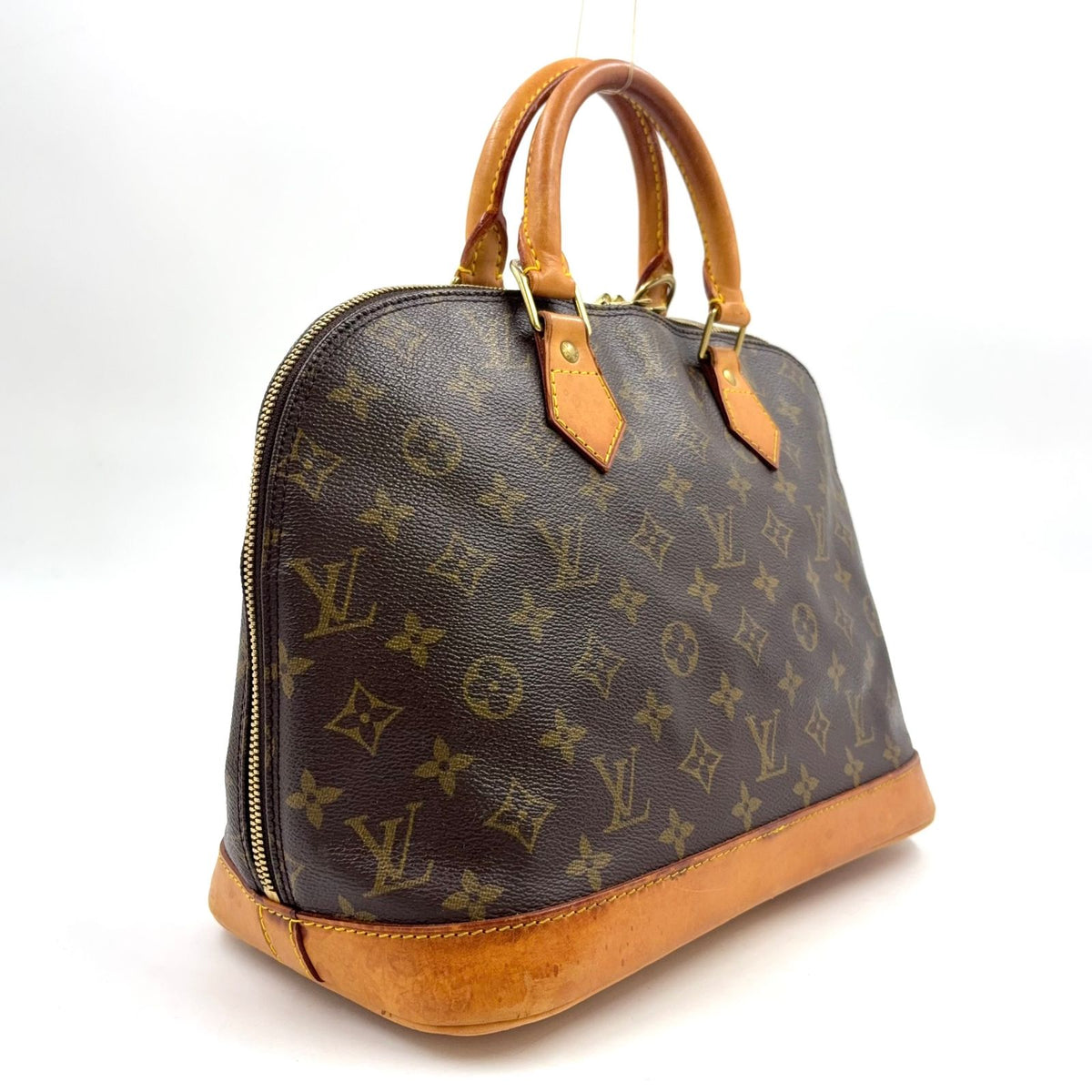 Louis Vuitton Alma PM Monogram Leather Brown Light Handbag Gold — view 2