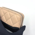 Chanel Gabrielle Leather Black Beige Coin Purse Silver — view 6