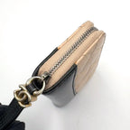 Chanel Gabrielle Leather Black Beige Coin Purse Silver — view 5