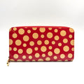 Louis Vuitton Dot Infinity Monogram Vernis Leather Patent Beige Red Wallet Gold