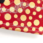 Louis Vuitton Dot Infinity Monogram Vernis Leather Patent Beige Red Wallet Gold — view 5