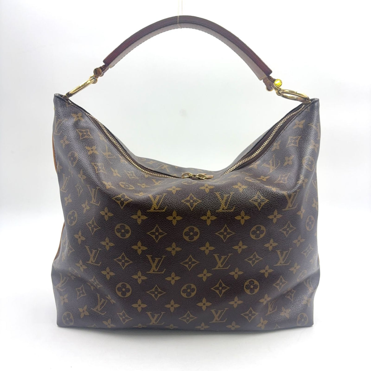 Louis Vuitton Sully MM Monogram Leather Brown Light Shoulder Bag Gold