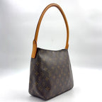 Louis Vuitton Looping MM Monogram Leather Brown Light Handbag Gold — view 2