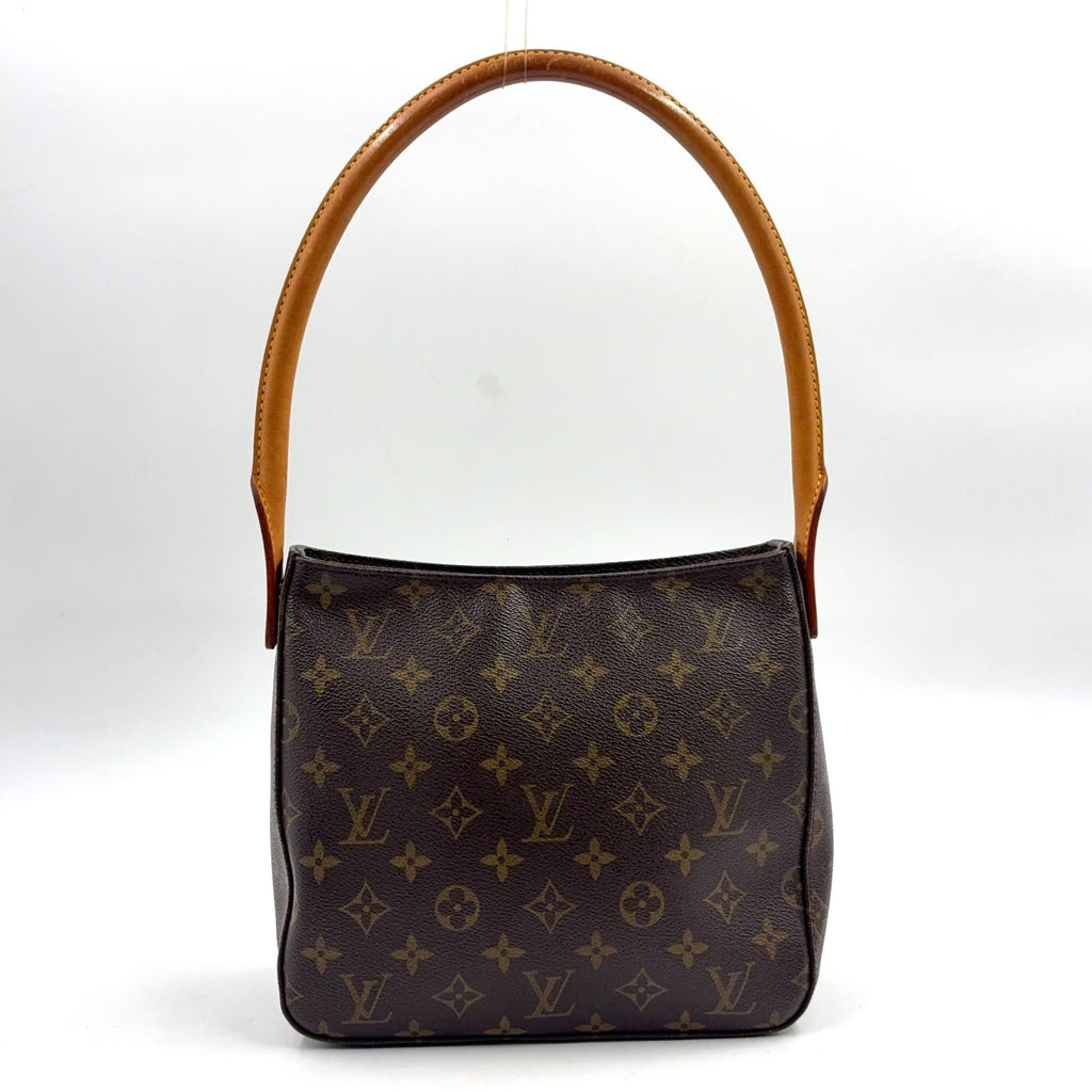 Louis Vuitton Looping MM Monogram Leather Brown Light Handbag Gold