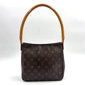 Louis Vuitton Looping MM Monogram Leather Brown Light Handbag Gold