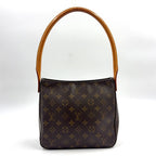 Louis Vuitton Looping MM Monogram Leather Brown Light Handbag Gold