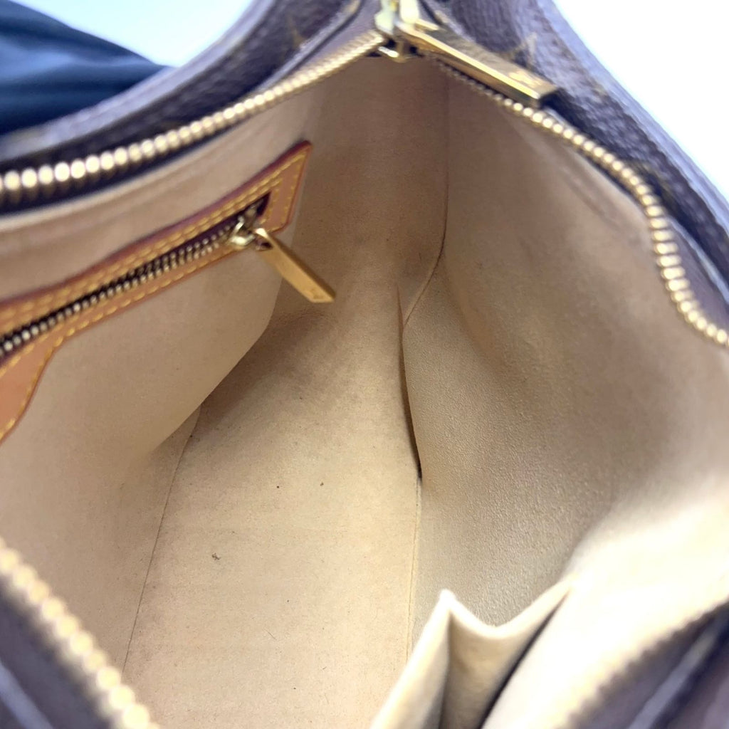 Louis Vuitton Looping MM Monogram Leather Brown Light Handbag Gold — view 7
