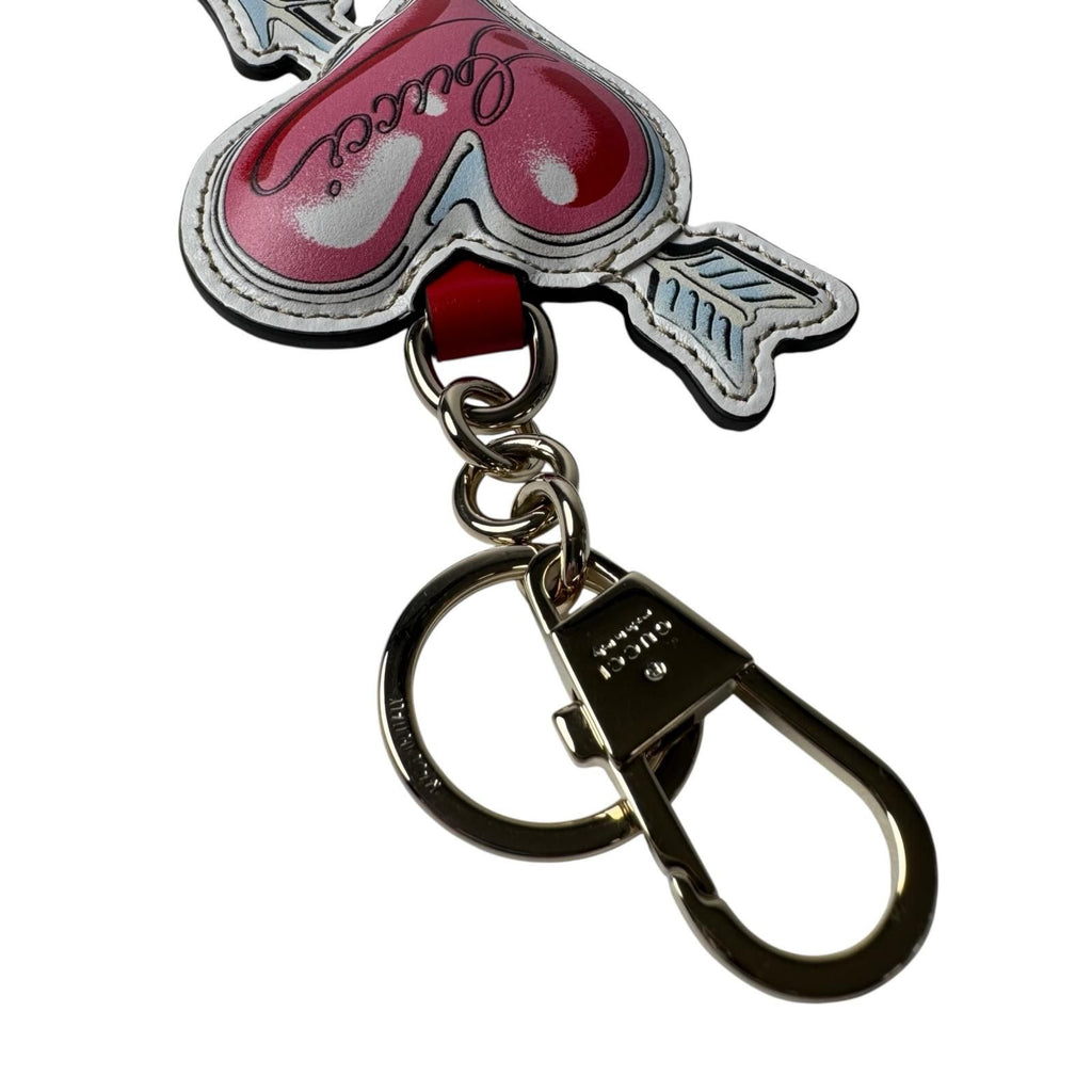 Gucci Heart Arrow Key Ring Key Holder Pink GG Pattern — view 5
