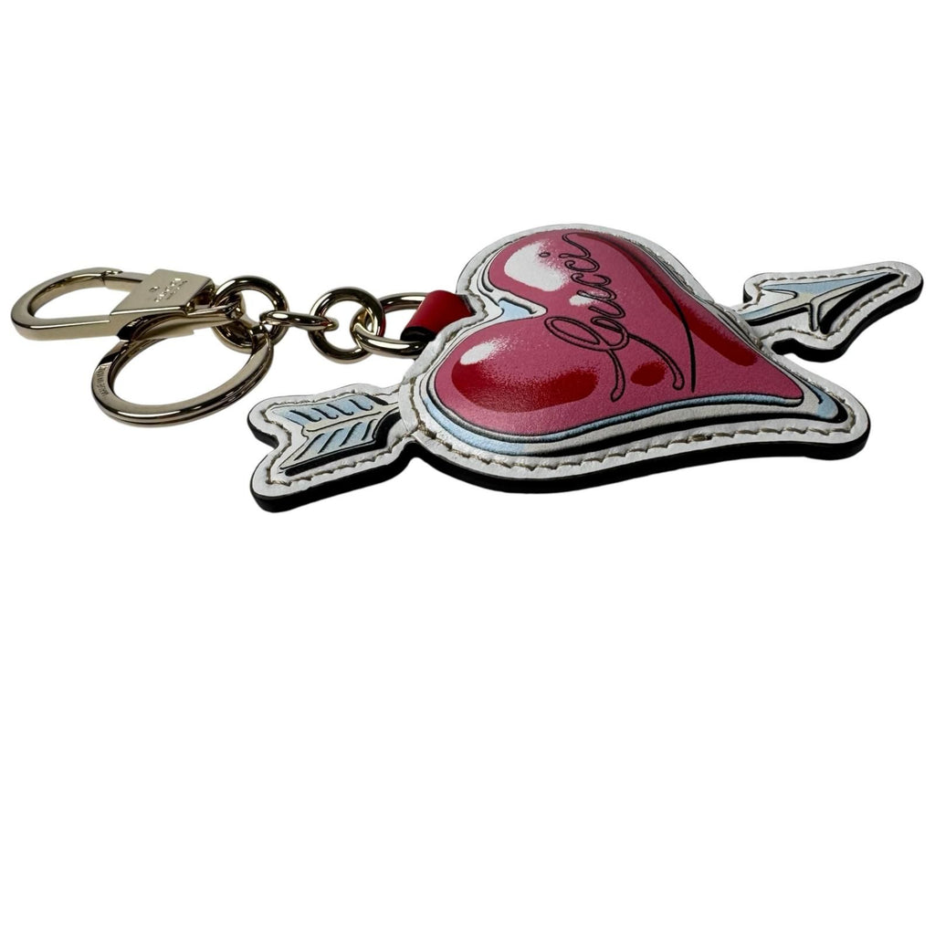 Gucci Heart Arrow Key Ring Key Holder Pink GG Pattern — view 3