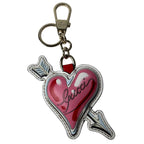 Gucci Heart Arrow Key Ring Key Holder Pink GG Pattern