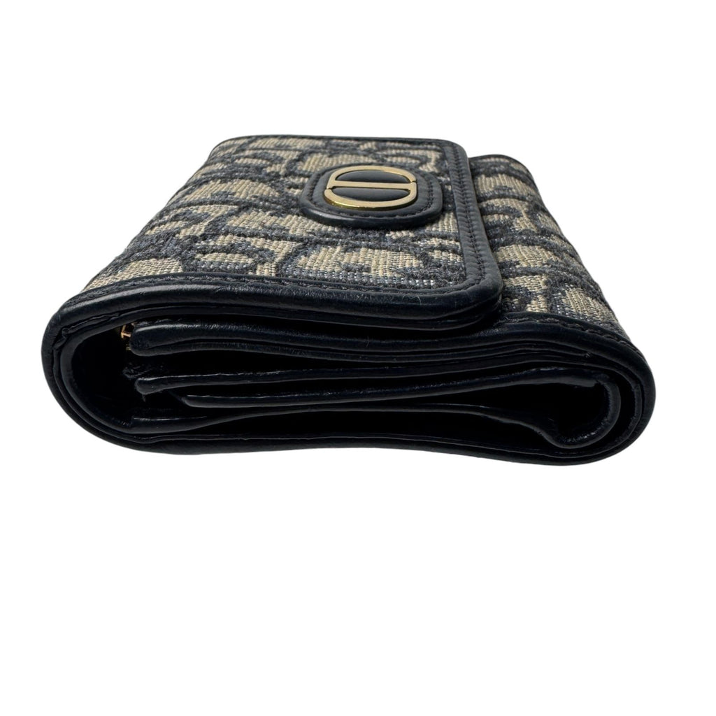 Dior Oblique Trifold Wallet Navy — view 3