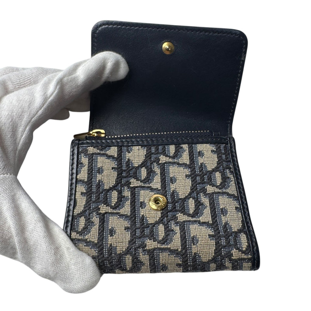 Dior Oblique Trifold Wallet Navy — view 5