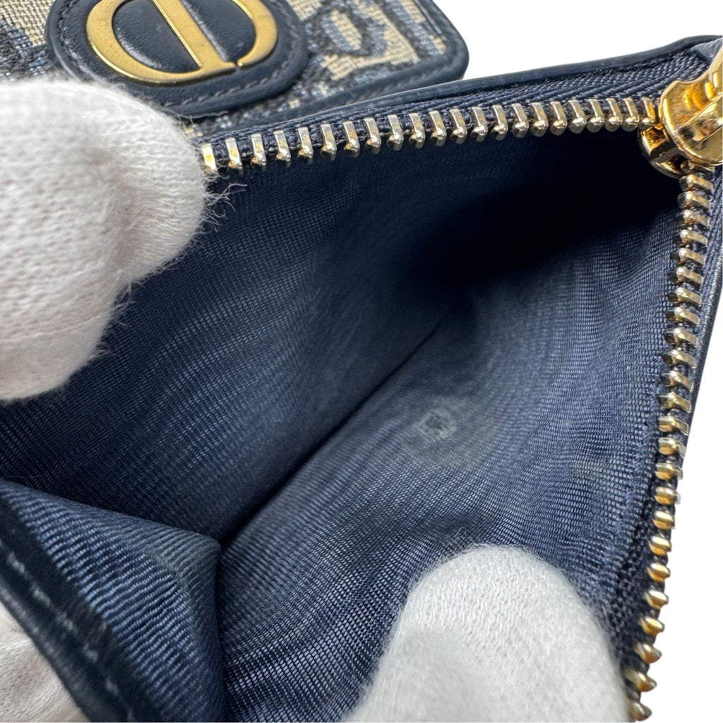 Dior Oblique Trifold Wallet Navy — view 8