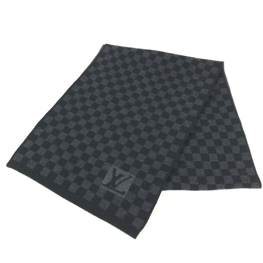 Louis Vuitton Scarf Echarpe Damier Graphite Wool Black — view 2