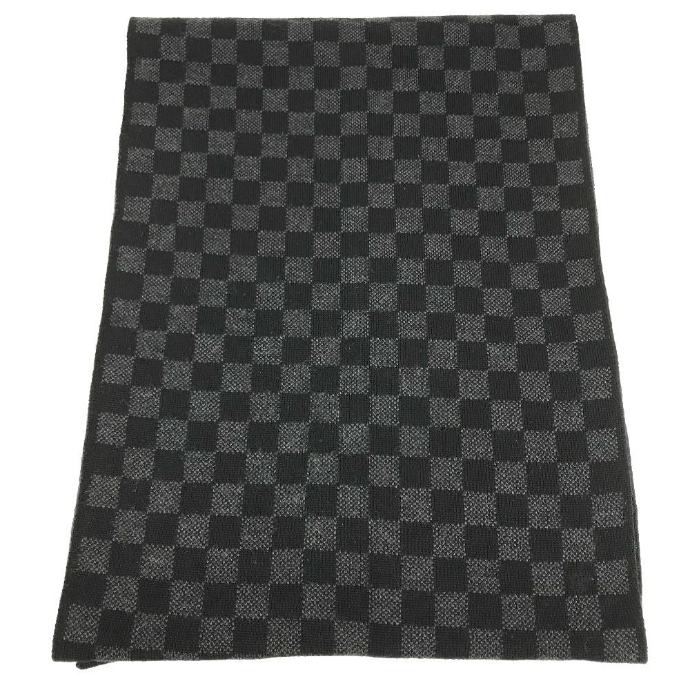 Louis Vuitton Scarf Echarpe Damier Graphite Wool Black — view 4