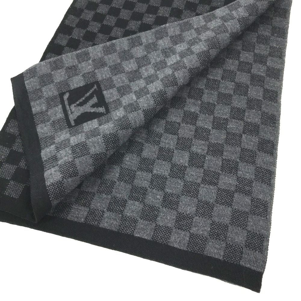 Louis Vuitton Scarf Echarpe Damier Graphite Wool Black — view 8