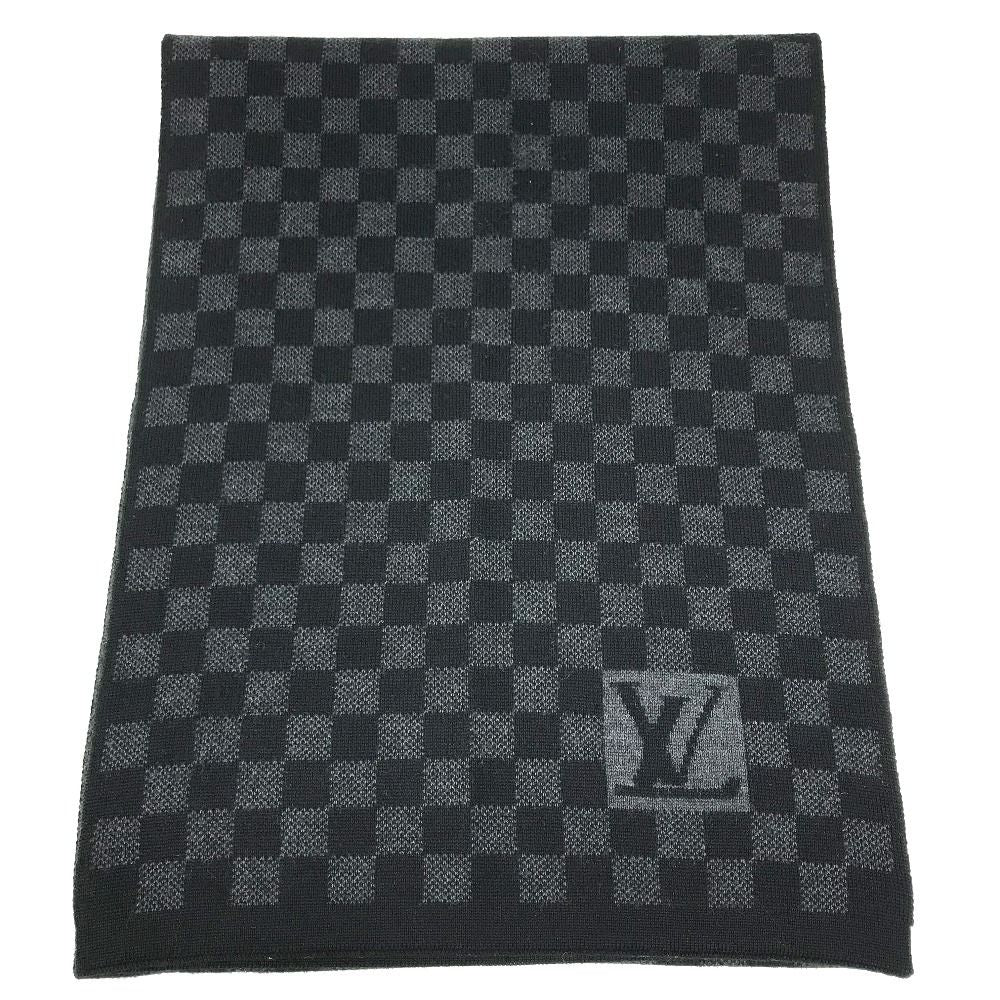 Louis Vuitton Scarf Echarpe Damier Graphite Wool Black — view 3