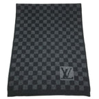 Louis Vuitton Scarf Echarpe Damier Graphite Wool Black — view 3