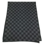Louis Vuitton Scarf Echarpe Damier Graphite Wool Black — view 6