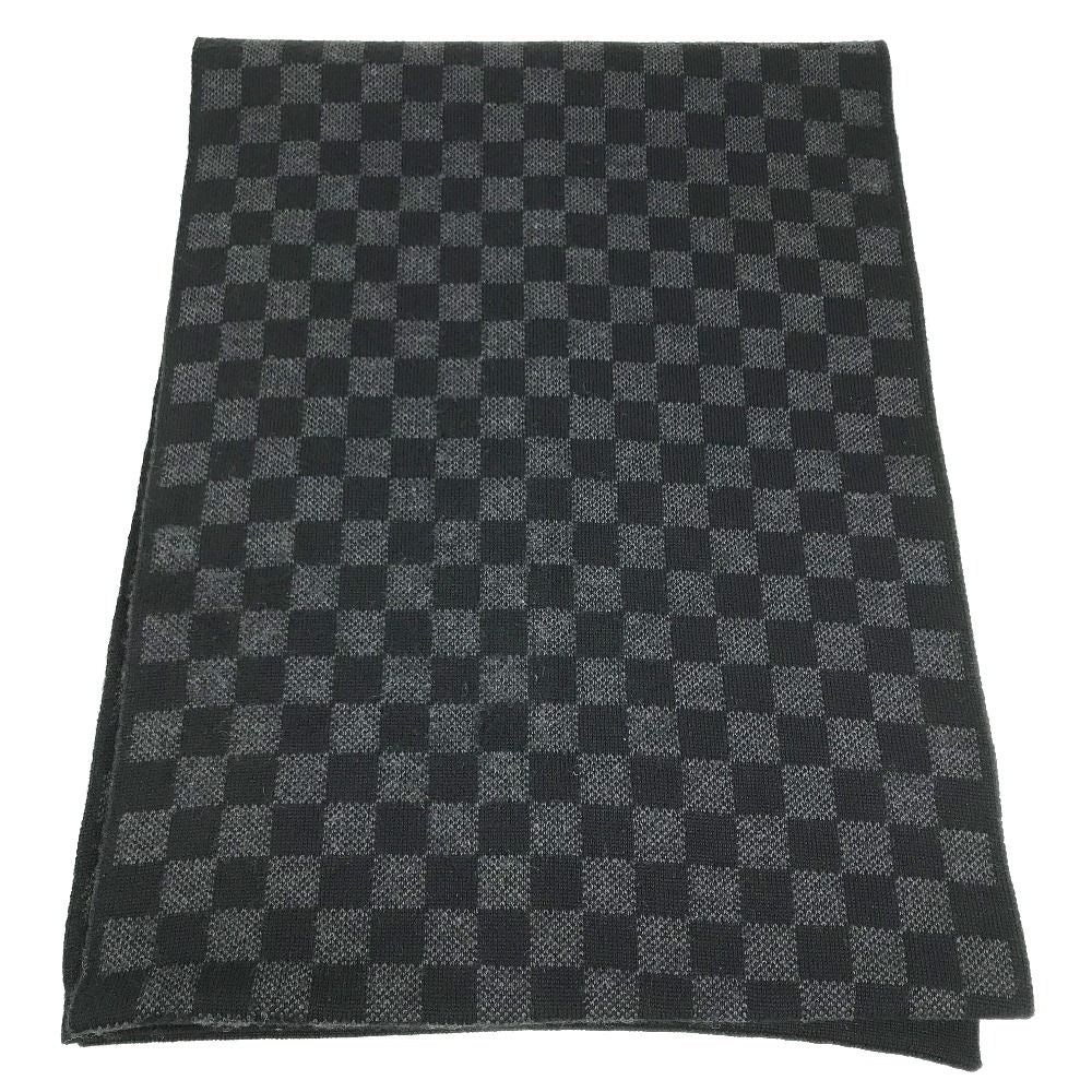 Louis Vuitton Scarf Echarpe Damier Graphite Wool Black — view 6