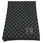 Louis Vuitton Scarf Echarpe Damier Graphite Wool Black — view 5