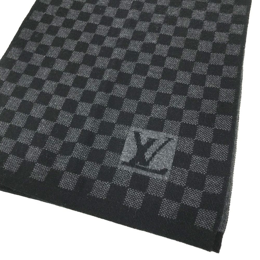 Louis Vuitton Scarf Echarpe Damier Graphite Wool Black — view 7