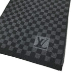 Louis Vuitton Scarf Echarpe Damier Graphite Wool Black — view 7