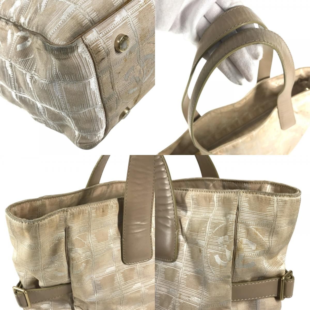 Chanel Tote Bag New Travel Line GM Nylon Canvas Beige — view 7