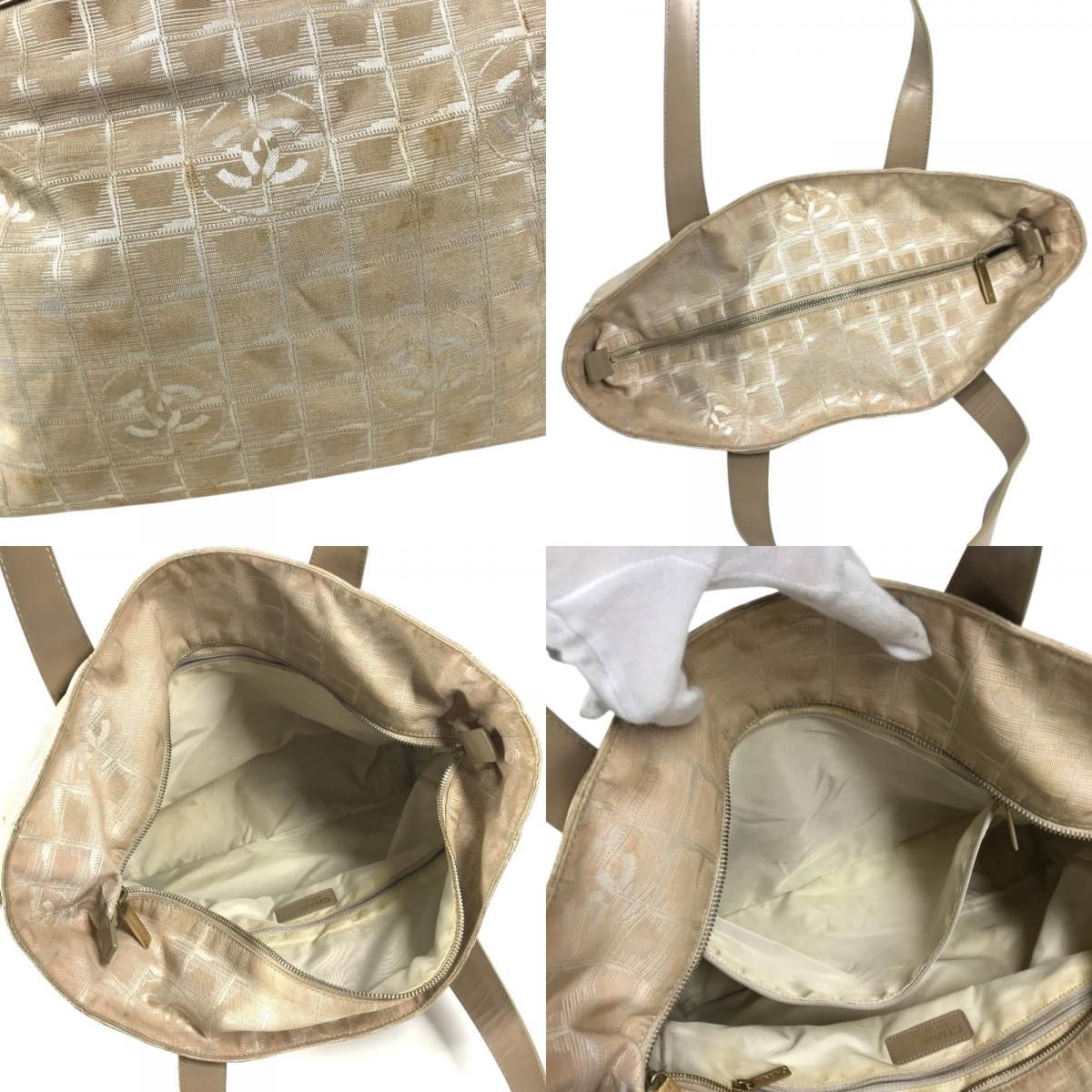 Chanel Tote Bag New Travel Line GM Nylon Canvas Beige — view 8