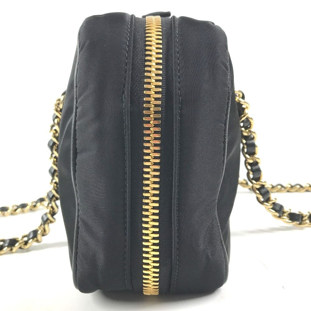 Prada Shoulder Bag Tote Leather Nylon Black — view 3