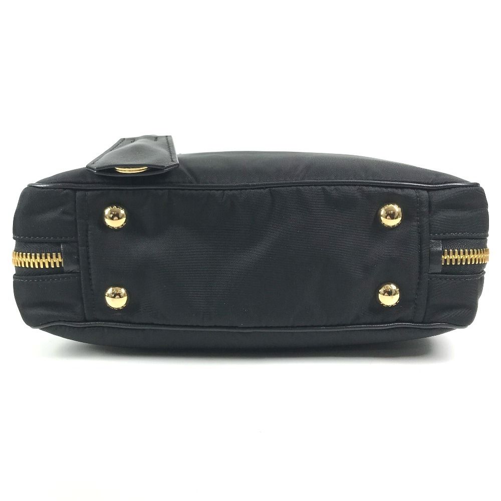 Prada Shoulder Bag Tote Leather Nylon Black — view 5