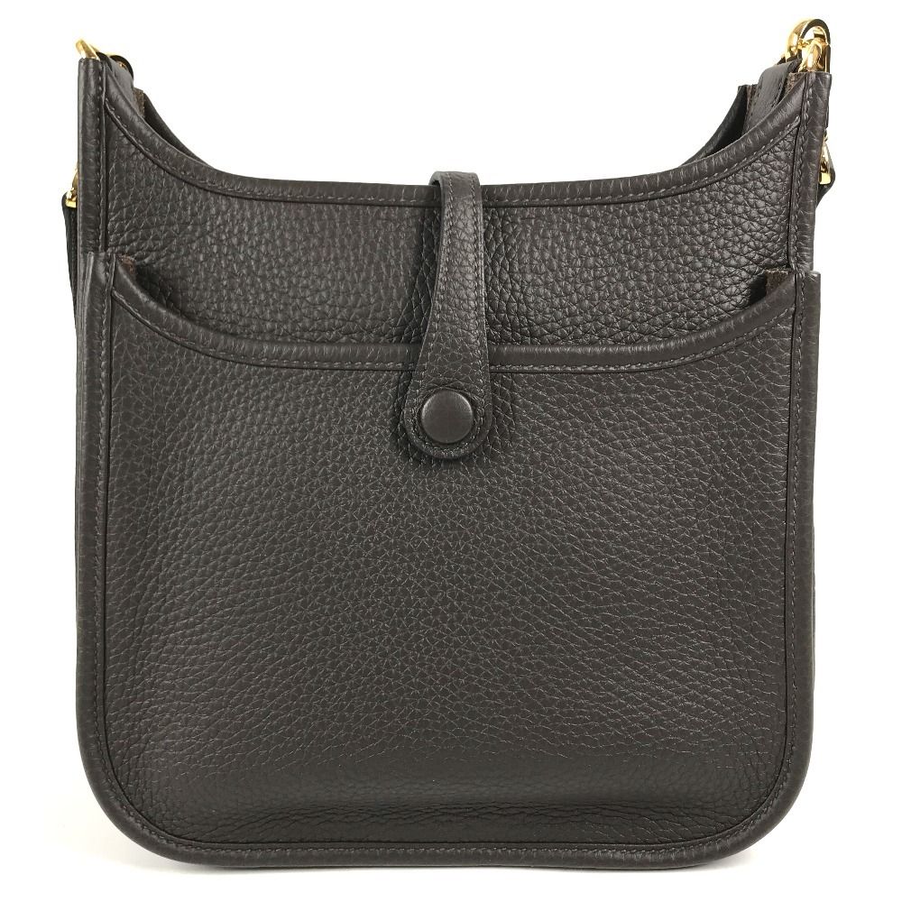 Hermes Shoulder Bag Evelyne 23 Taurillon Clemence Ebene Brown — view 2