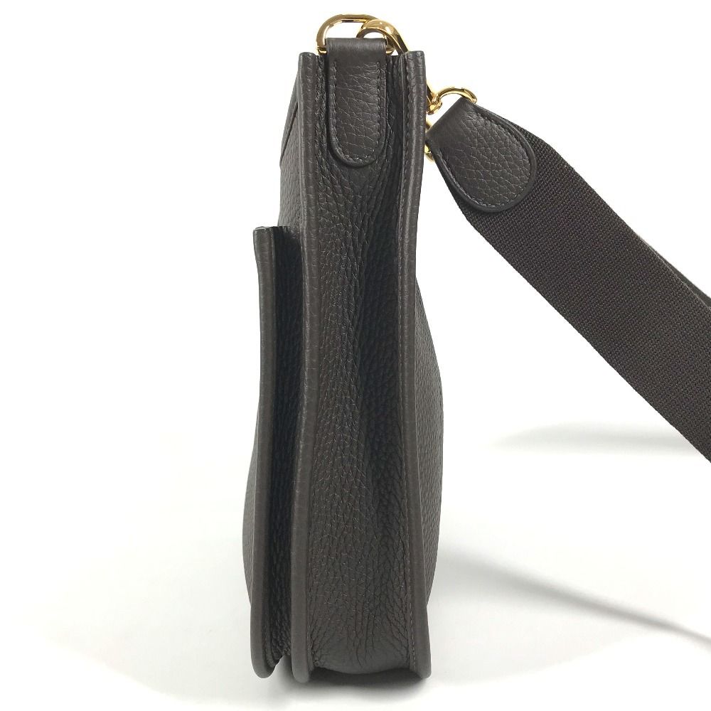 Hermes Shoulder Bag Evelyne 23 Taurillon Clemence Ebene Brown — view 4
