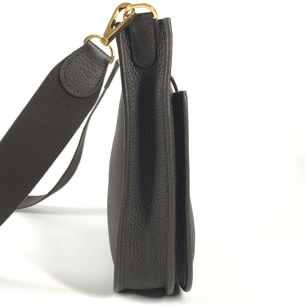 Hermes Shoulder Bag Evelyne 23 Taurillon Clemence Ebene Brown — view 3